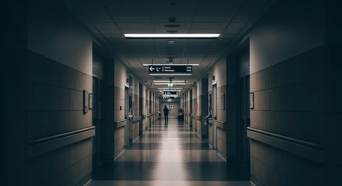 A quiet hospital corridor
